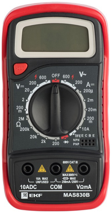 Изображение товара Цифровой мультиметр EKF MAS830B Expert 600 В 10 А 1999 разрядов
