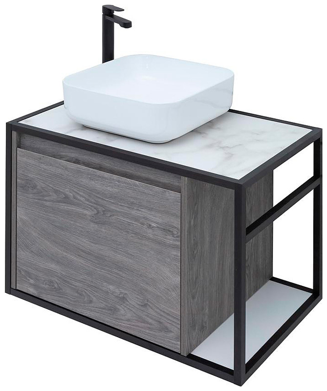 

Тумба под раковину Aquanet Nova Lite Loft 75 L дуб рошелье венге/черный (00261654)