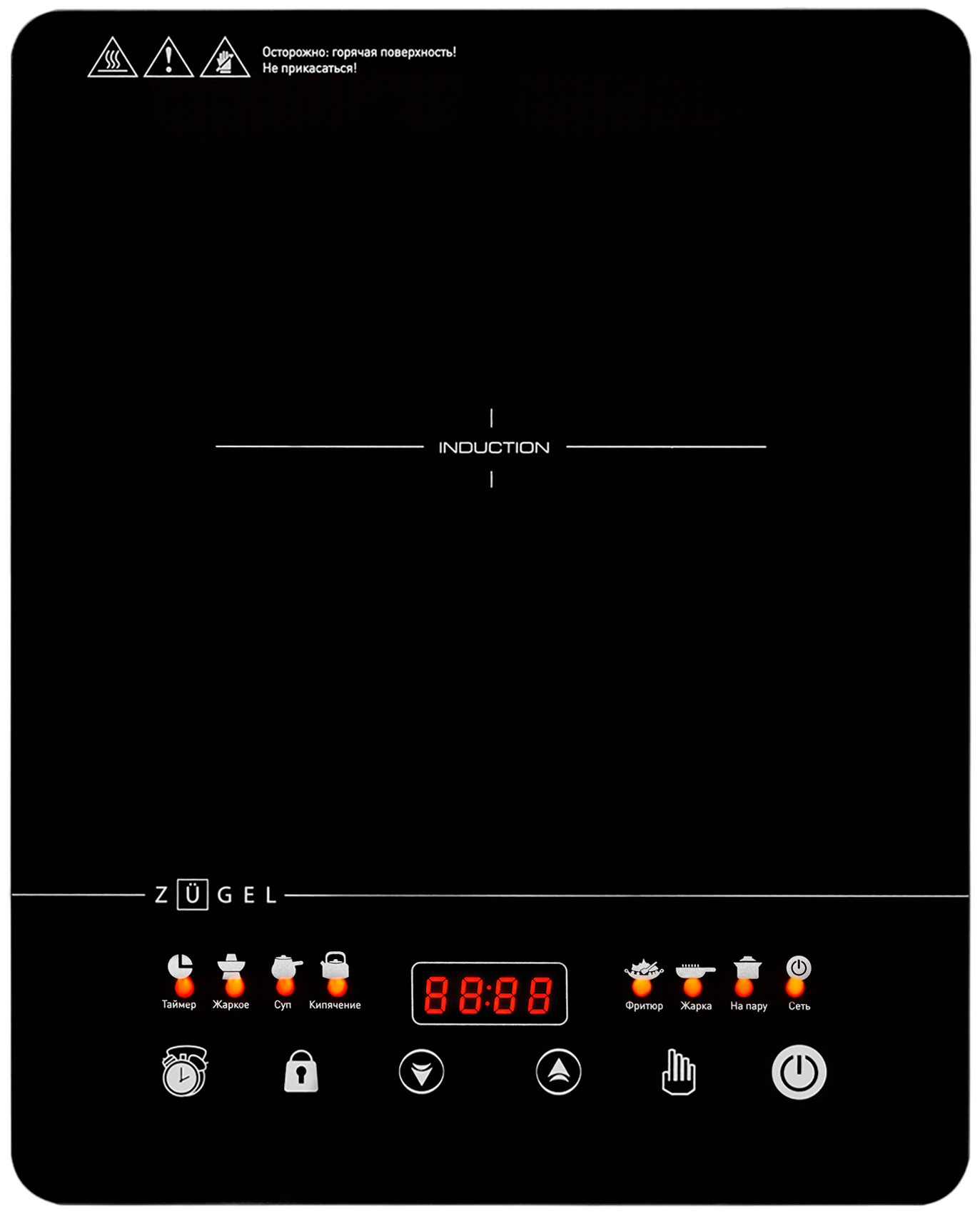 

Настольная плита Zugel ZIHF60B черная, Черный