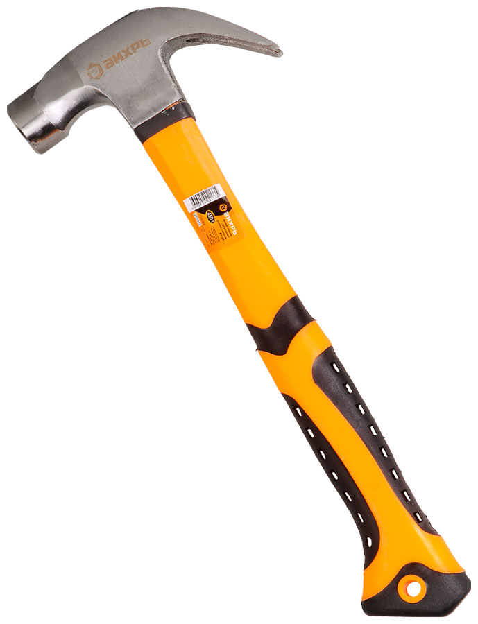 Изображение товара Молоток-гвоздодёр Вихрь 450 г с фиберглассовой ручкой и магнитом