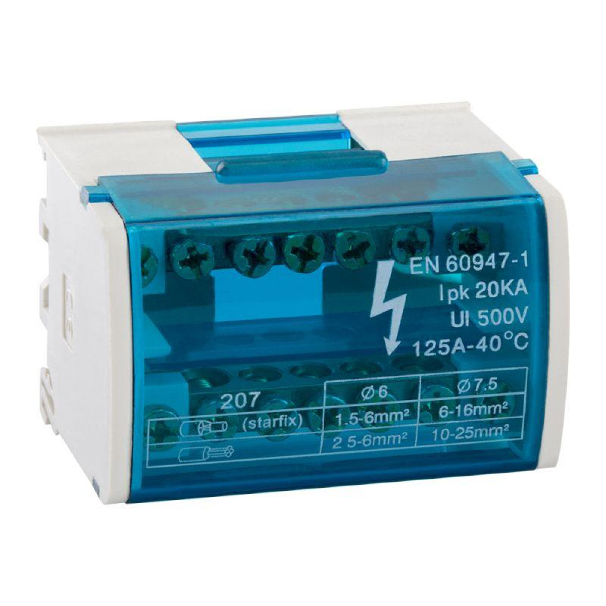 Изображение товара Шина нулевая КЭАЗ на DIN-рейку 2х7 групп для электромонтажа