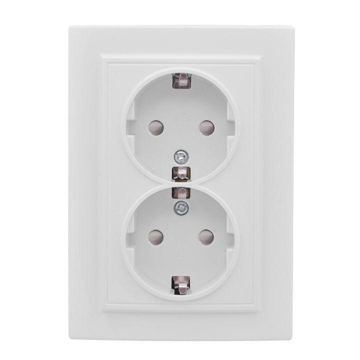 Изображение товара Розетки EKF Розетка 2-м СП Минск 16А IP20 с заземл. защ. шторки бел. Basic