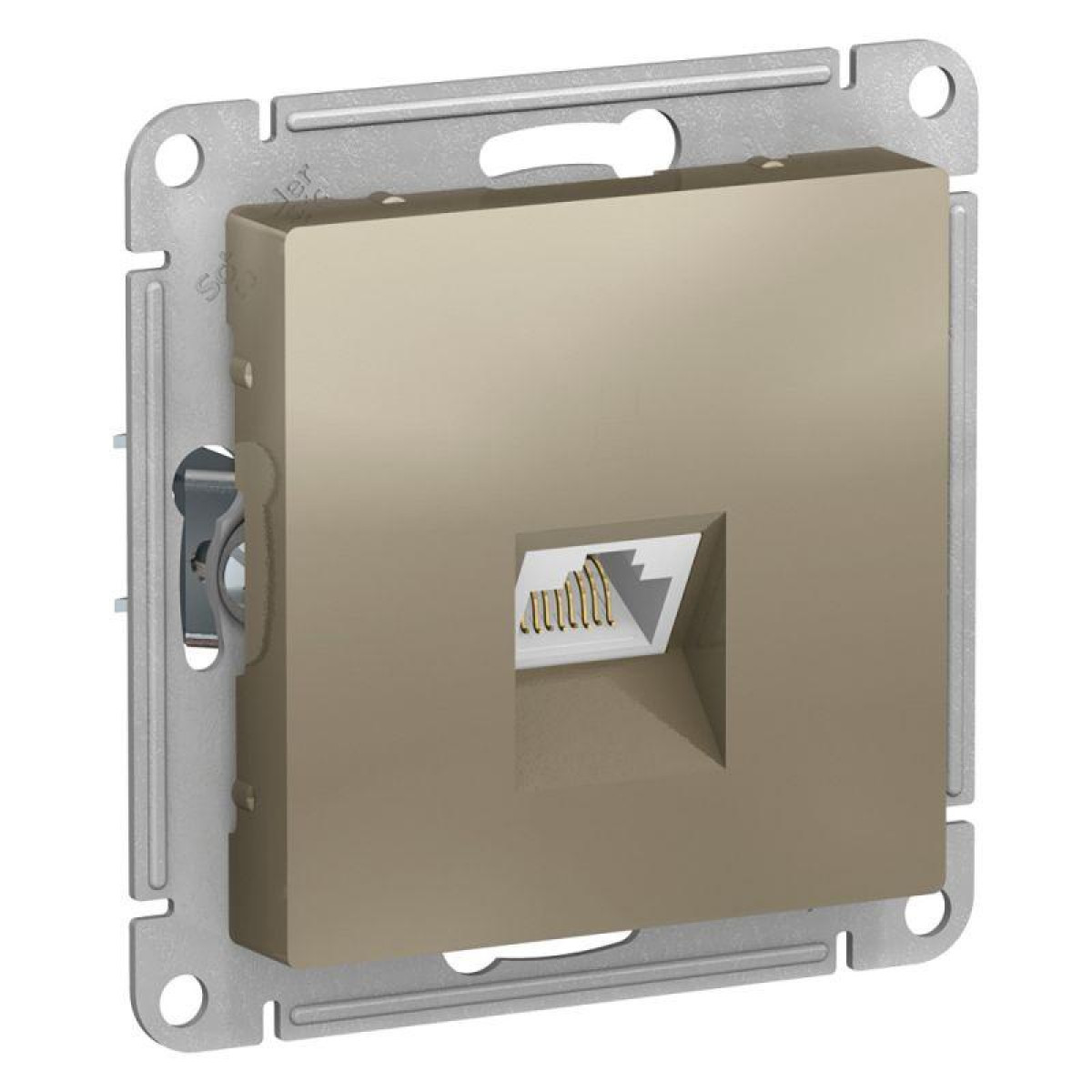 Изображение товара Розетка компьютерная AtlasDesign RJ45 кат.5E шампань механизм скрытого монтажа