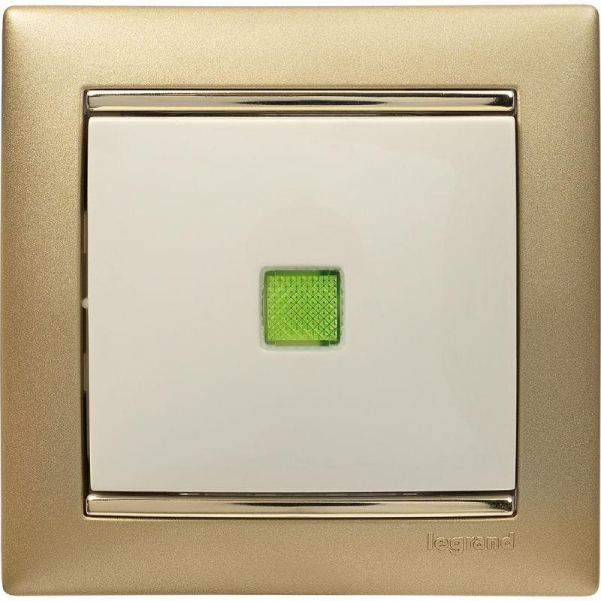 Изображение товара Выключатели, переключатели, диммеры Legrand Выключатель 1-кл. СП Valena 10А IP31 250В с зел. индикацией механизм сл. кость Leg