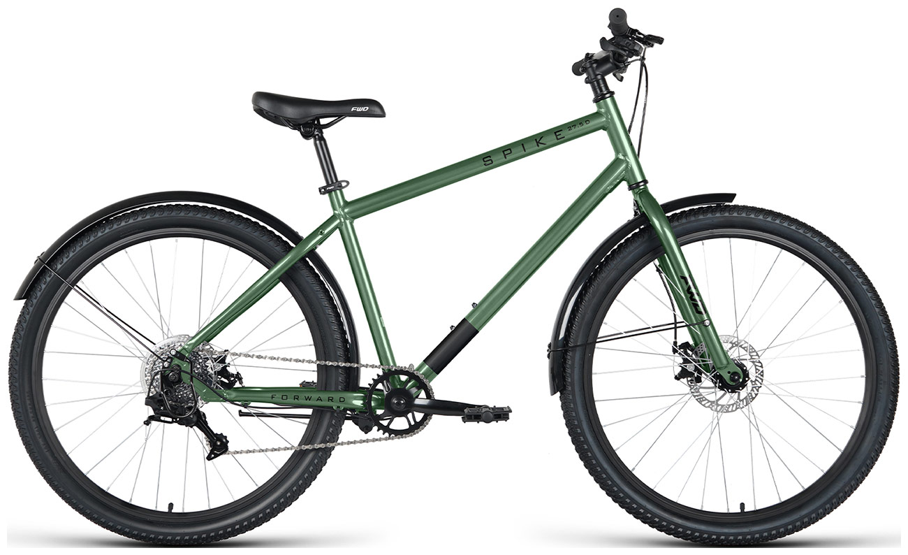 Велосипед Forward SPIKE 27.5 D (27.5 8 ск. рост. 18) 2023 зеленый/черный IB3F78134XGNXBK