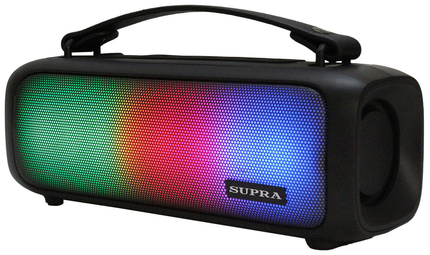 Портативная акустика Supra BTS-510 портативная аудиосистема bluetooth supra bts 690 с функцией tws и караоке 4 режима подсветки fm радио usb порт защита от влаги