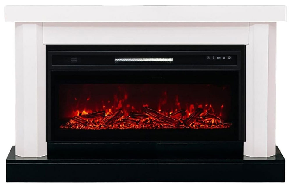 Изображение товара Каминокомплект Elekam Nelson с очагом Pulsar 38 бело-черный напольный