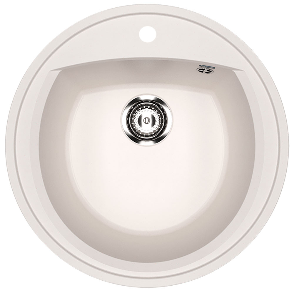 Изображение товара Круглая кухонная мойка Ulgran U-603 белая формата врезная для кухни