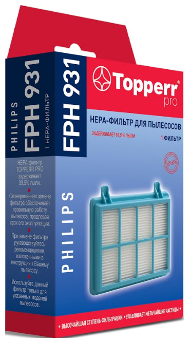 Фильтр Topperr 1172 FPH 931 фильтр для пылесоса philips topperr 1172 fph 931