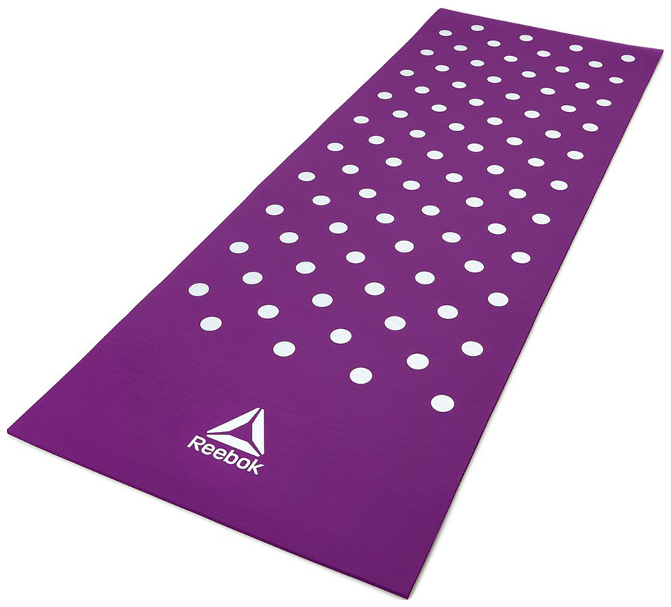 Коврик для йоги и фитнеса Reebok Белые Пятна, 7 мм, пурпурный RAMT-12235PL