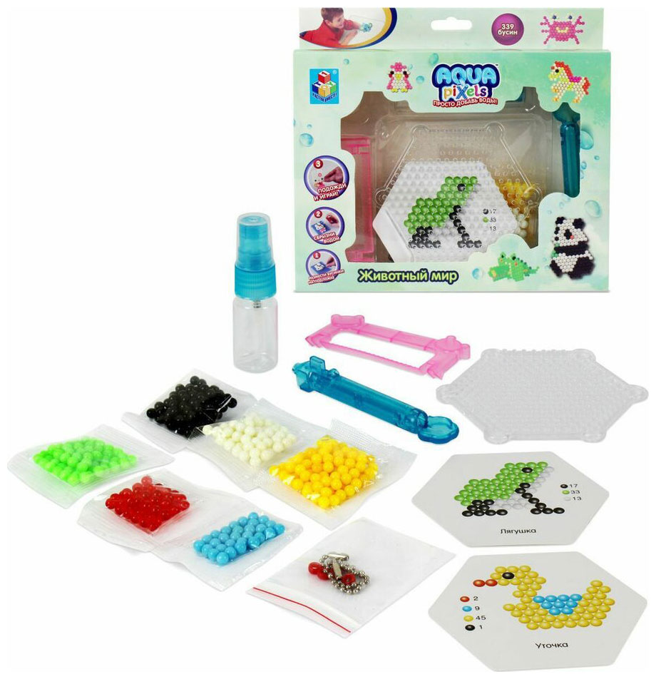 Набор для творчества 1 Toy Aqua Pixels ''Животый мир'' 339 дет. Т15234 1 toy 1toy мега набор для творчества aqua pixels