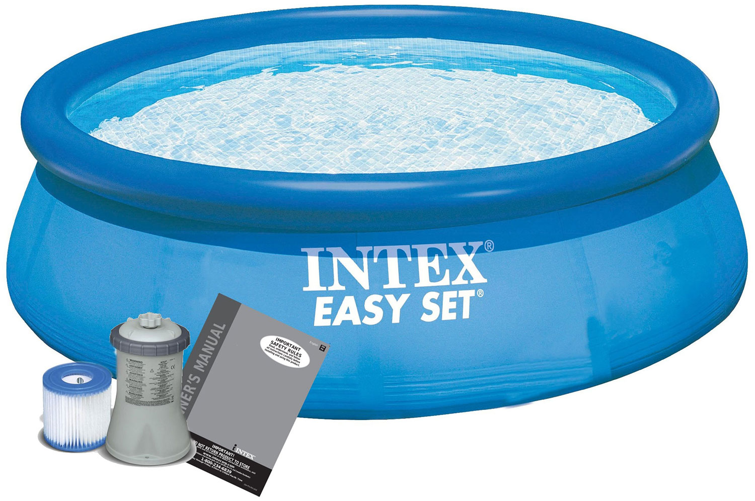 Надувной бассейн Intex Изи сет 396х84 см 28142NP бассейны intex бассейн easy set с фильтром 396х84 см