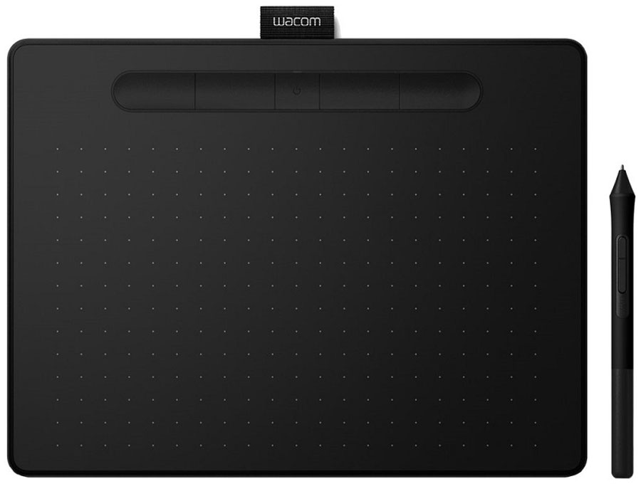 цена Графический планшет Wacom Intuos M Bluetooth (CTL-6100WLK-N) черный