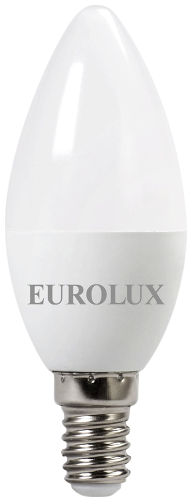 Лампа светодиодная Eurolux LL-E-C37-7W-230-2,7K-E14 (свеча, 7Вт, тепл., Е14) белый 
