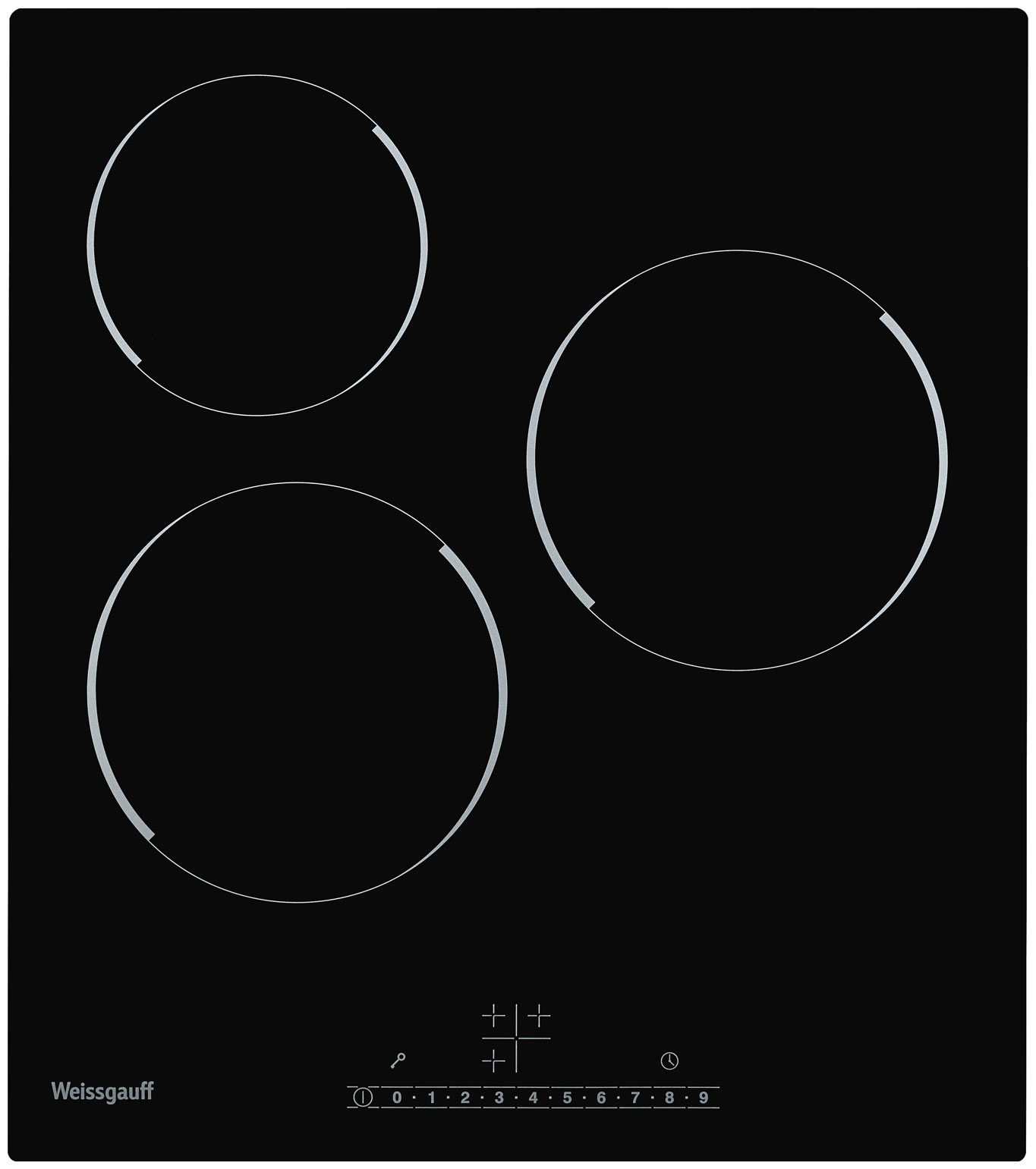 Изображение товара Электрическая варочная панель Weissgauff HV 430 BS 3 конфорки сенсорное управление стеклокерамика