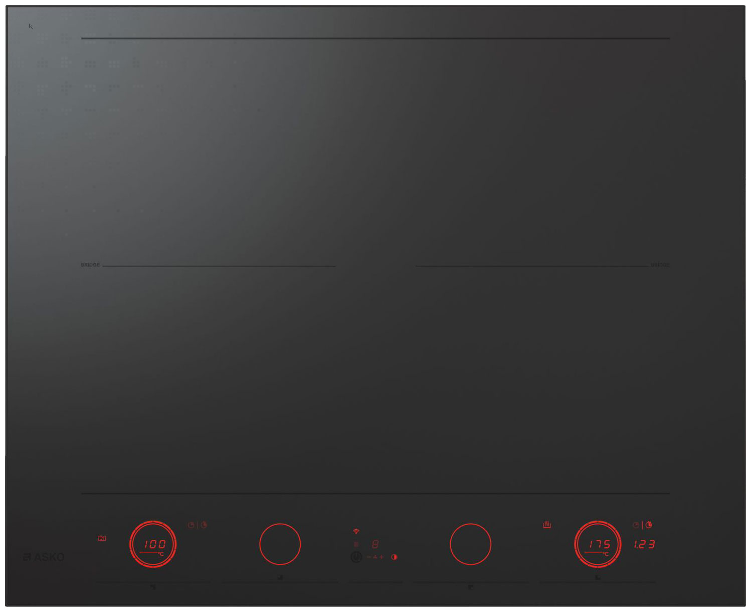Изображение товара Электрическая варочная панель Asko HID654MC 4 индукционные зоны сенсорное управление Wi-Fi