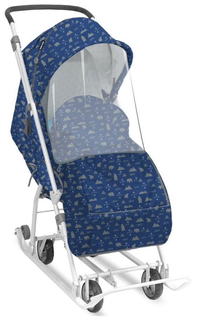 Изображение товара Санки-коляска Ника Наши детки 3-1К, принт северный (НДТ3-1К/1)