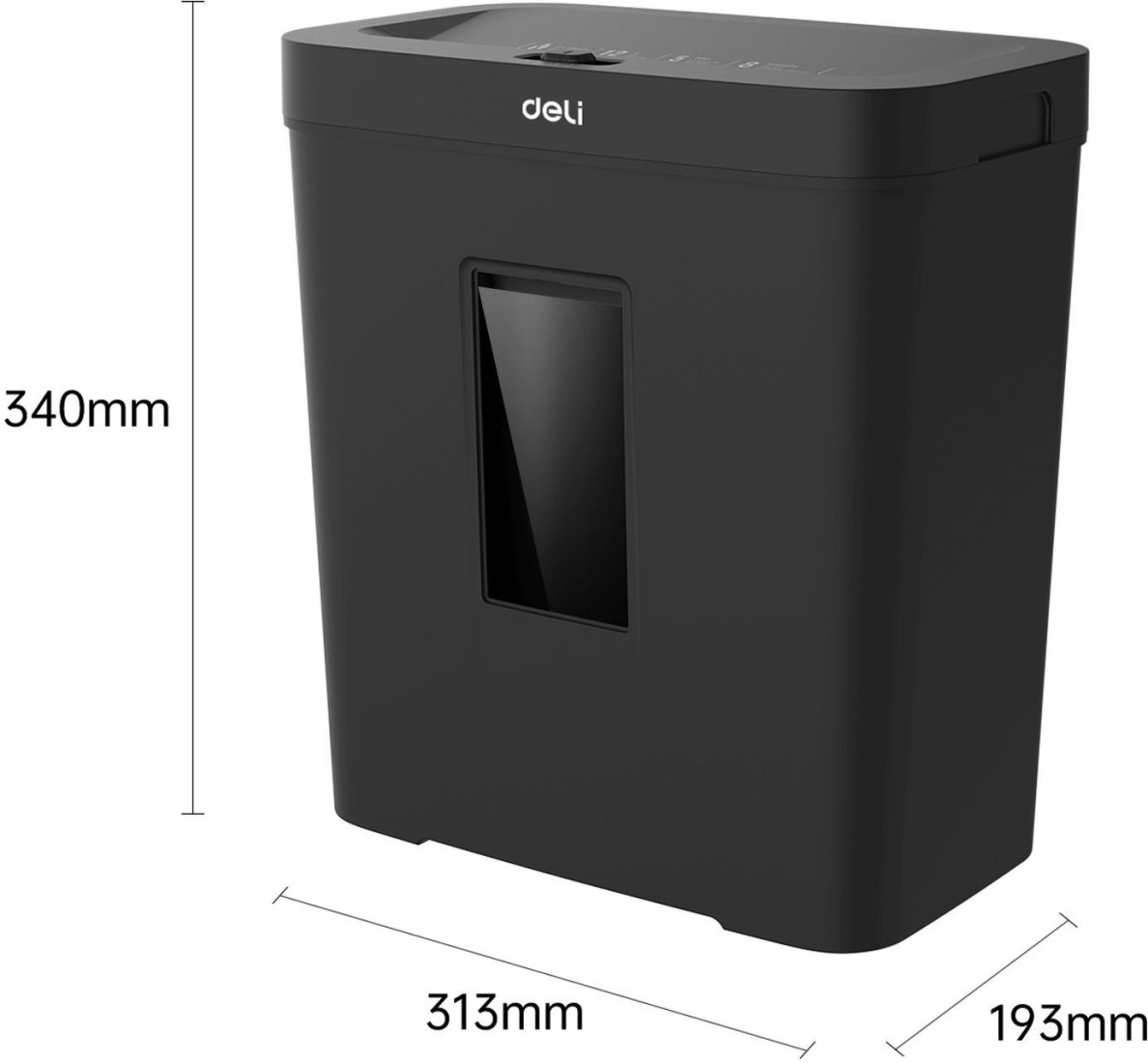 Изображение товара Уничтожитель бумаги (шредер) Cactus Deli ET021 черный с автоподачей (секр.P-4) фрагменты 8лист. 12лтр.