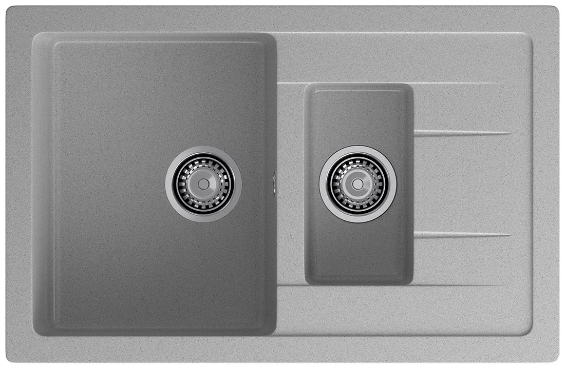 

Кухонная мойка GranFest QUADRO 775KL, 1,5 чаши+крыло, 765*495 мм, серый, (Q-775KL серый)