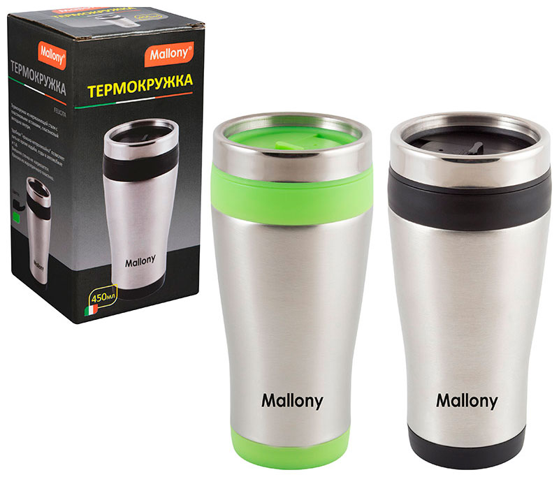 Изображение товара Термокружка Mallony FELICITA, нержавеющая сталь, 450 мл (074038)