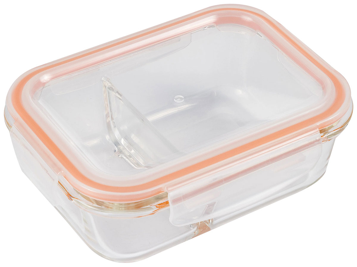 Изображение товара Контейнер из жаропрочного стекла Mallony GUSTO 1000 мл, 2 секции, крышка с защелками (008677)