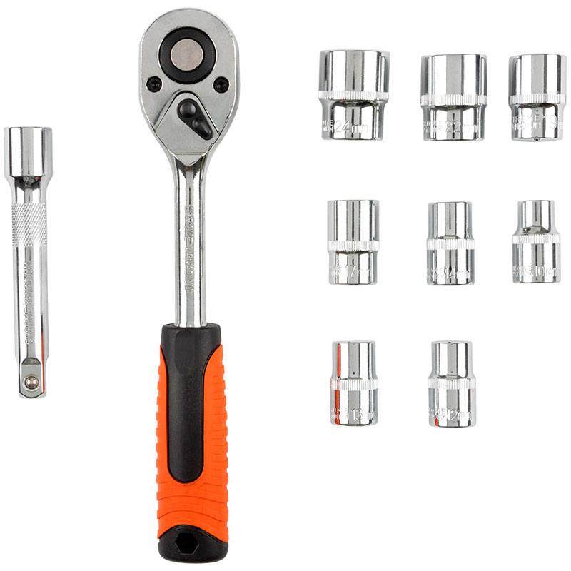 Изображение товара Ключ-трещотка Park 1/2 с торцевыми головками 8 шт и удлинителем