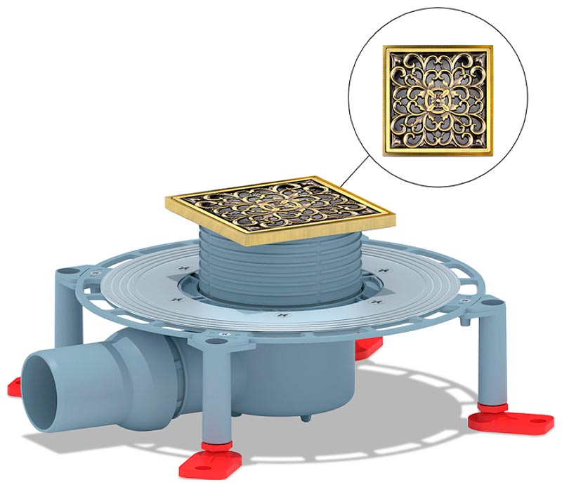 Изображение товара Душевой трап Bronze de Luxe бронза (21962-5602)