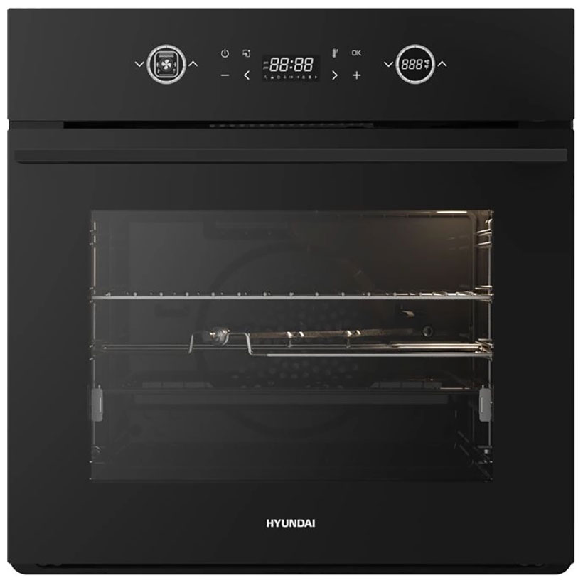 Изображение товара Электрический духовой шкаф Hyundai HEO 6752 BG черное стекло 68 л гриль конвекция