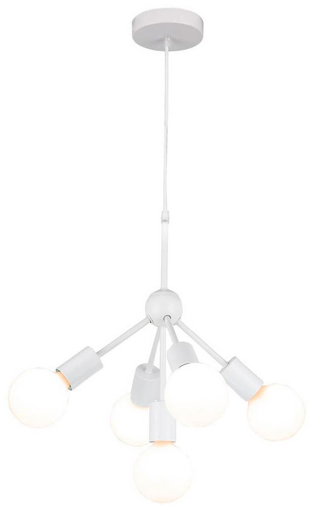 Изображение товара Подвесная люстра Lussole Lgo Kenner GRLSP-8268 для спальни скандинавский стиль белая 5 светодиодных