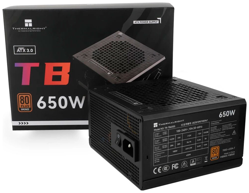 Изображение товара Блок питания Thermalright 650W 80+ Bronze (TR-TB650S)
