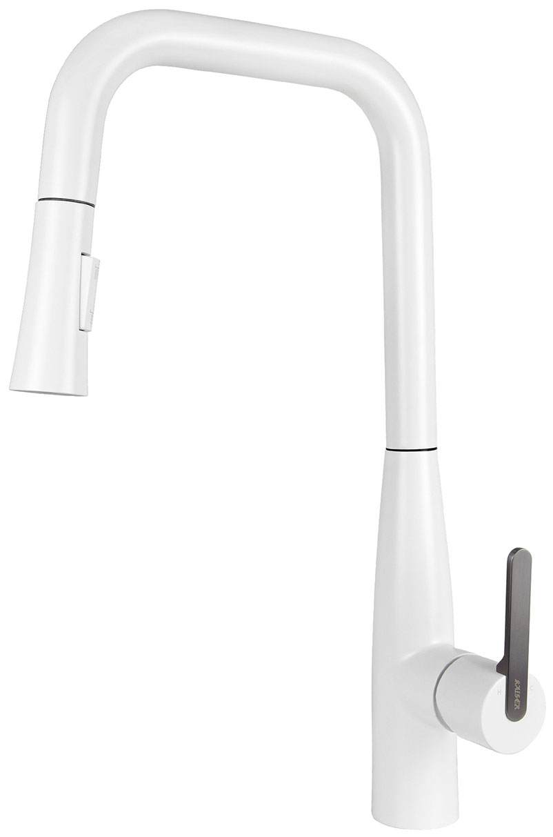 Изображение товара Кухонный смеситель Kaiser Claro, Белый матовый и вороненая сталь (22144-24)
