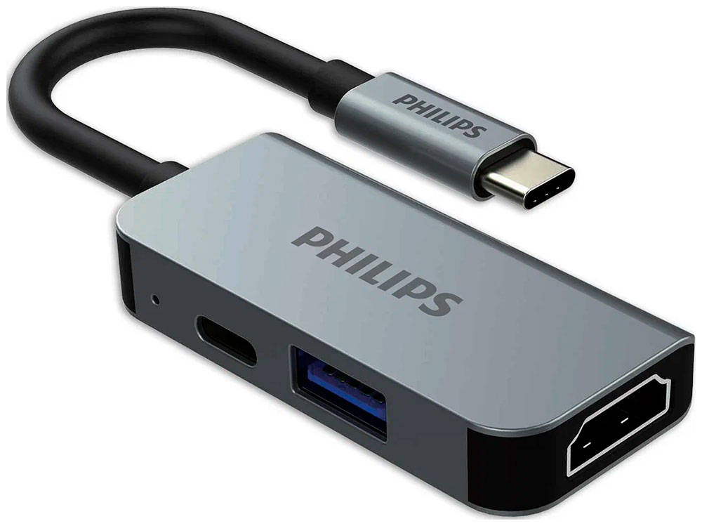 Изображение товара Многофункциональный кабель Philips USB C HDMI USB A PD 3 в 1 10 см