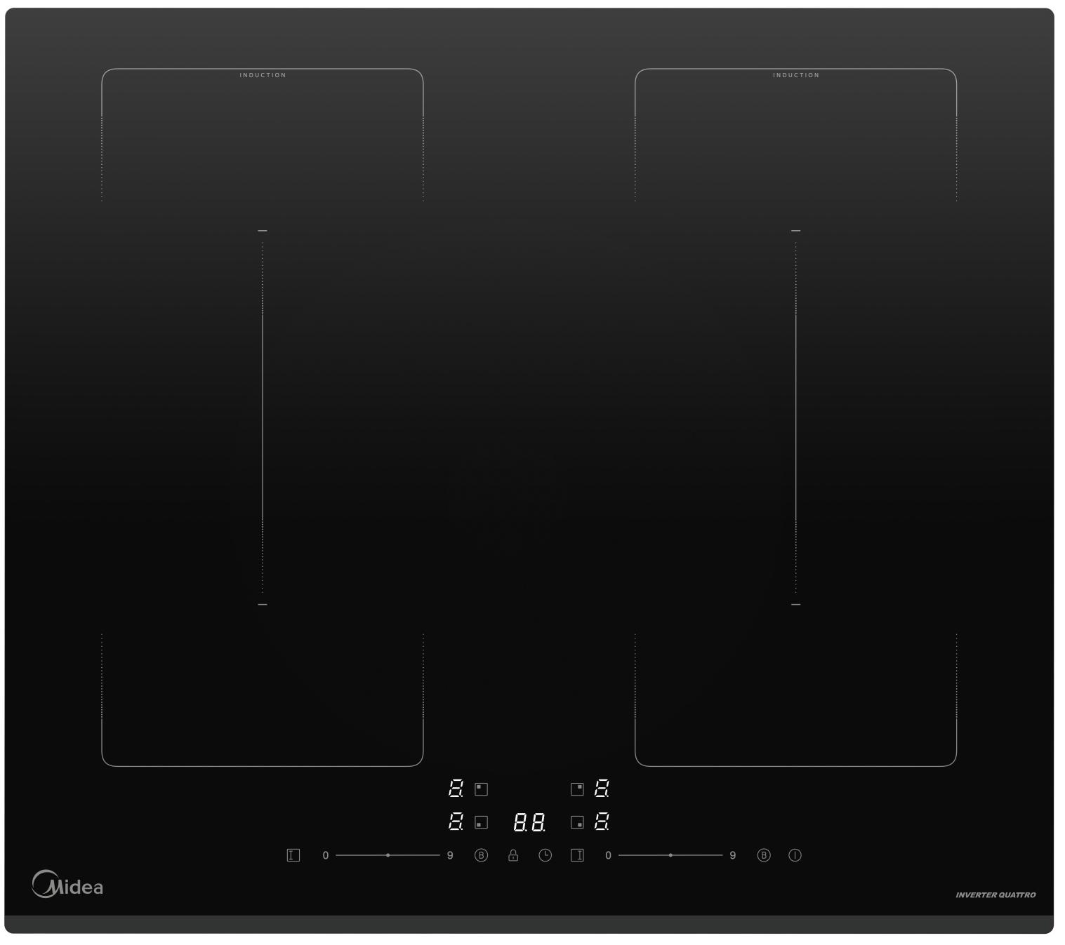 Изображение товара Электрическая варочная панель Midea MIH67787F 4 индукционных конфорки сенсорное управление стеклоке