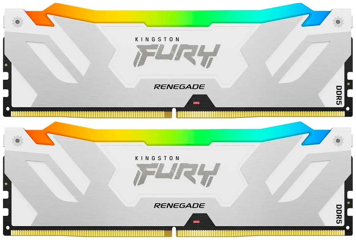 Изображение товара Оперативная память Kingston DDR5 64GB (2x32GB) 6400MHz FURY Renegade RGB White XMP (KF564C32RWAK2-64)