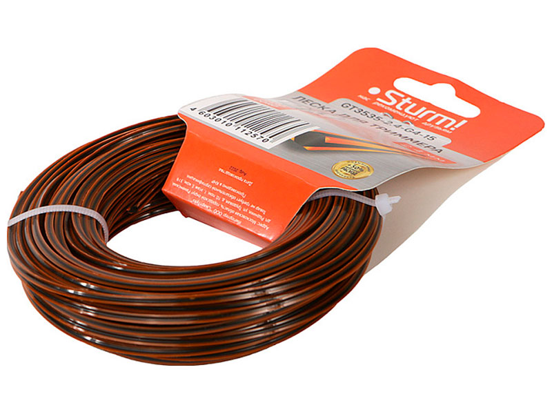 Изображение товара Леска для триммера Sturm GT3535-2.4-G4-15, усиленная квадратная, 15 м