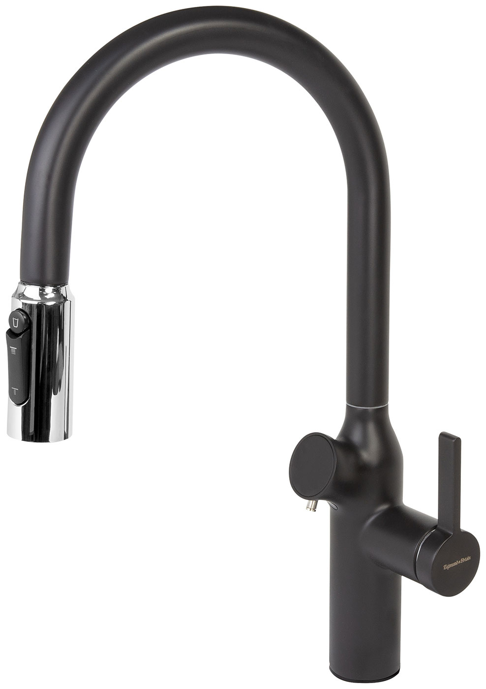 Изображение товара Кухонный смеситель Zigmund & Shtain 2500, черный базальт