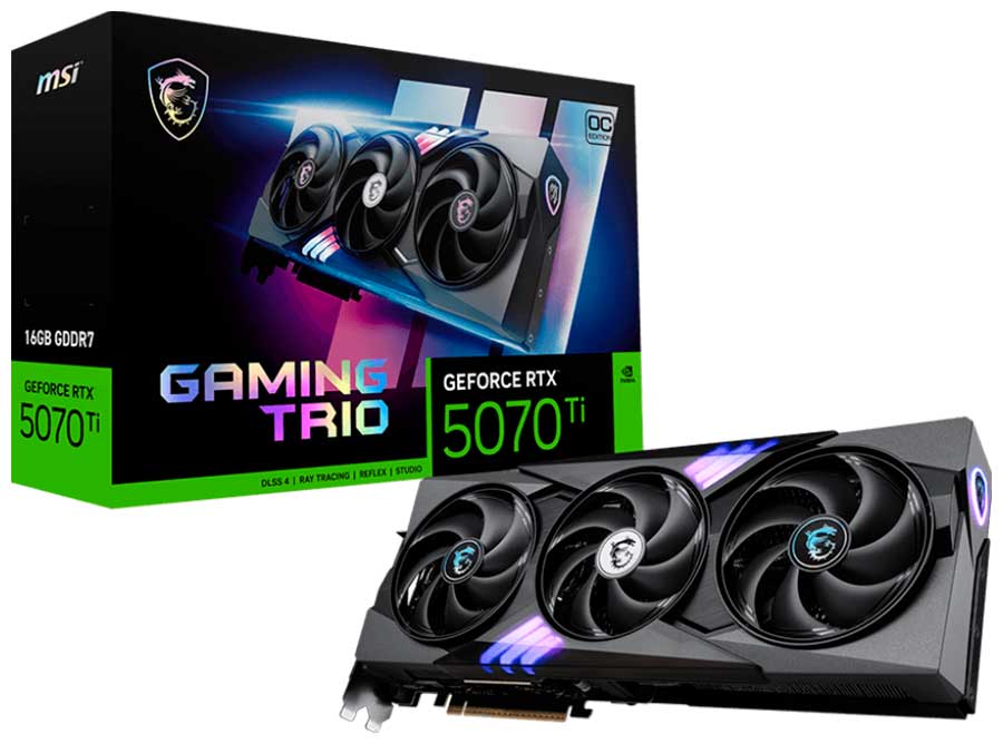 Изображение товара Видеокарта MSI GeForce RTX 5070 Ti 16G GAMING TRIO OC