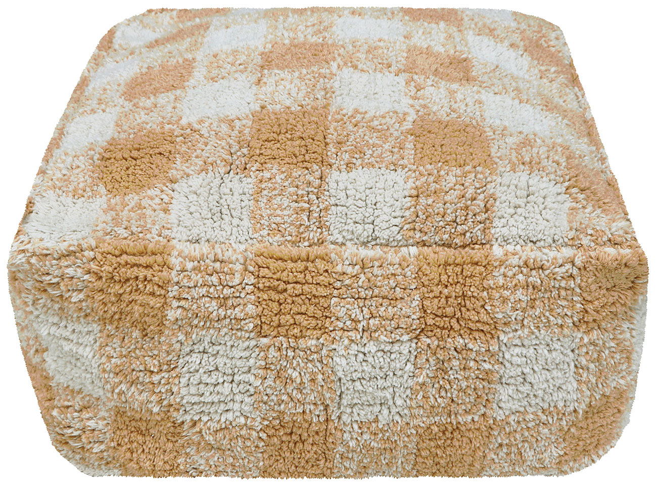 Изображение товара Подушка-пуф Lorena Canals Шахматы Медовый 40x40 см из хлопка ручной работы