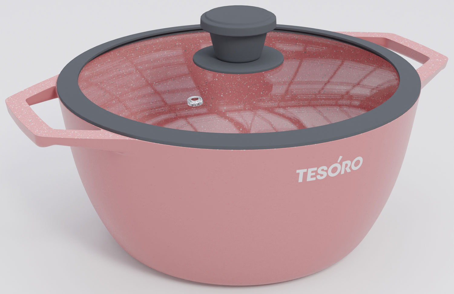 Изображение товара Кастрюля Tesoro Florence Induction total pink 3 л с крышкой и силиконовым ободом