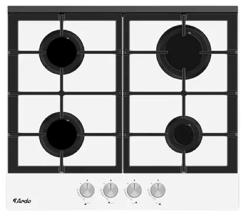 Изображение товара Газовая варочная панель Ardo GH64GTCW2 4 конфорки закаленное стекло автоматический электроподжиг