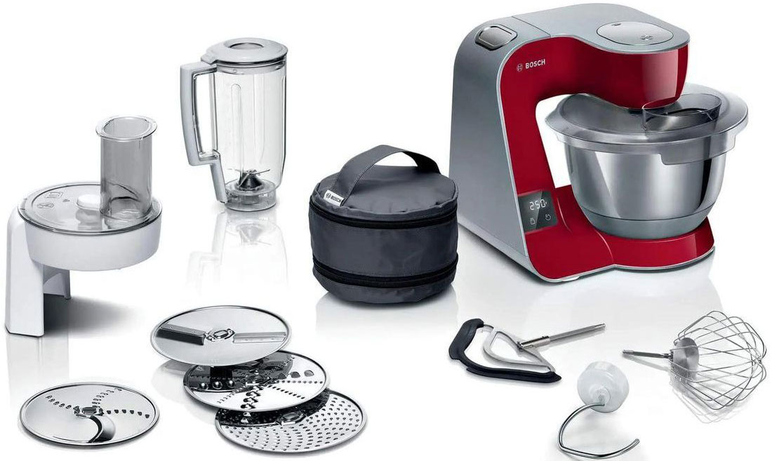 Изображение товара Кухонная машина Bosch MUM5X720 мощная с насадками и чашей из нержавейки