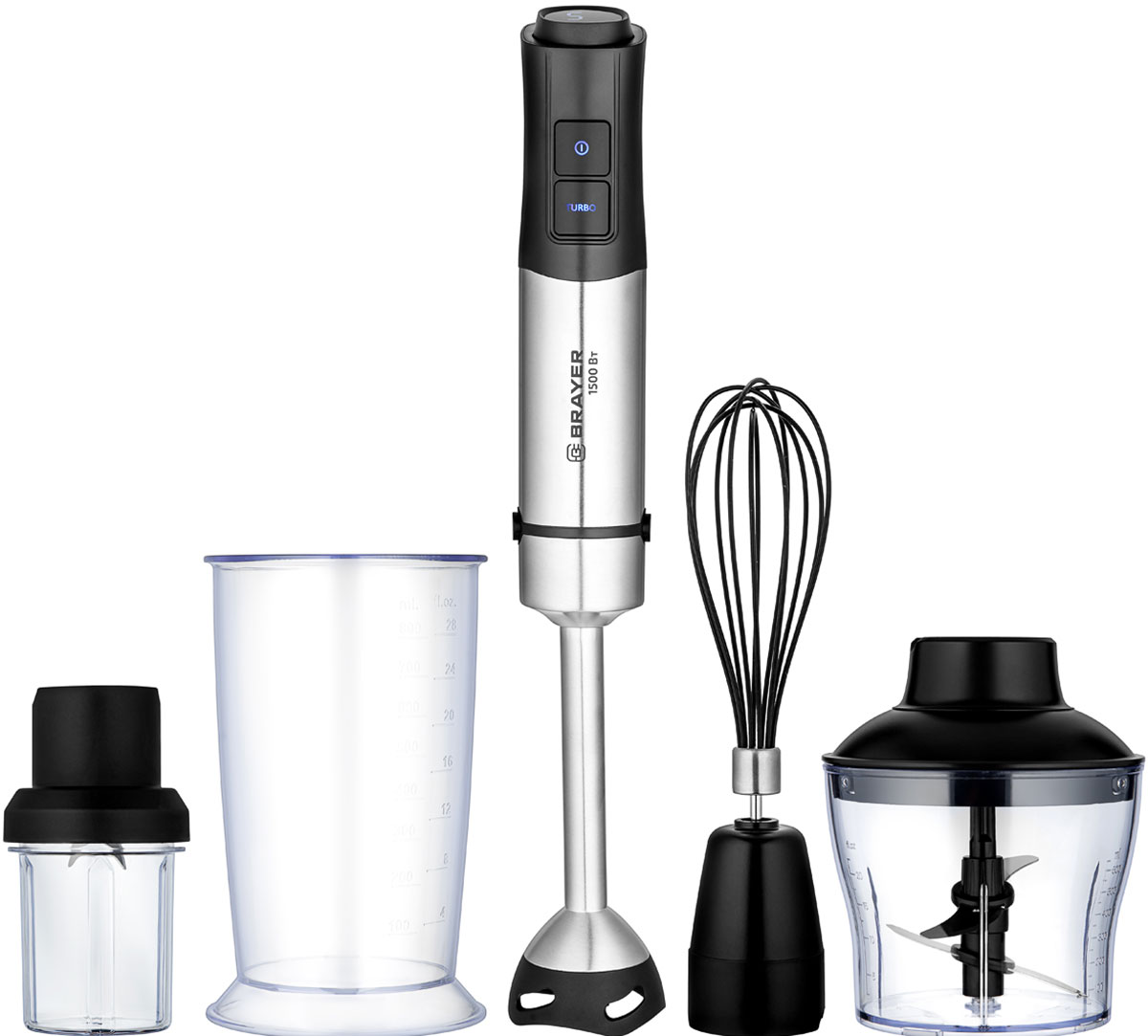 

Погружной блендер Brayer BR1267, Серебристый/черный