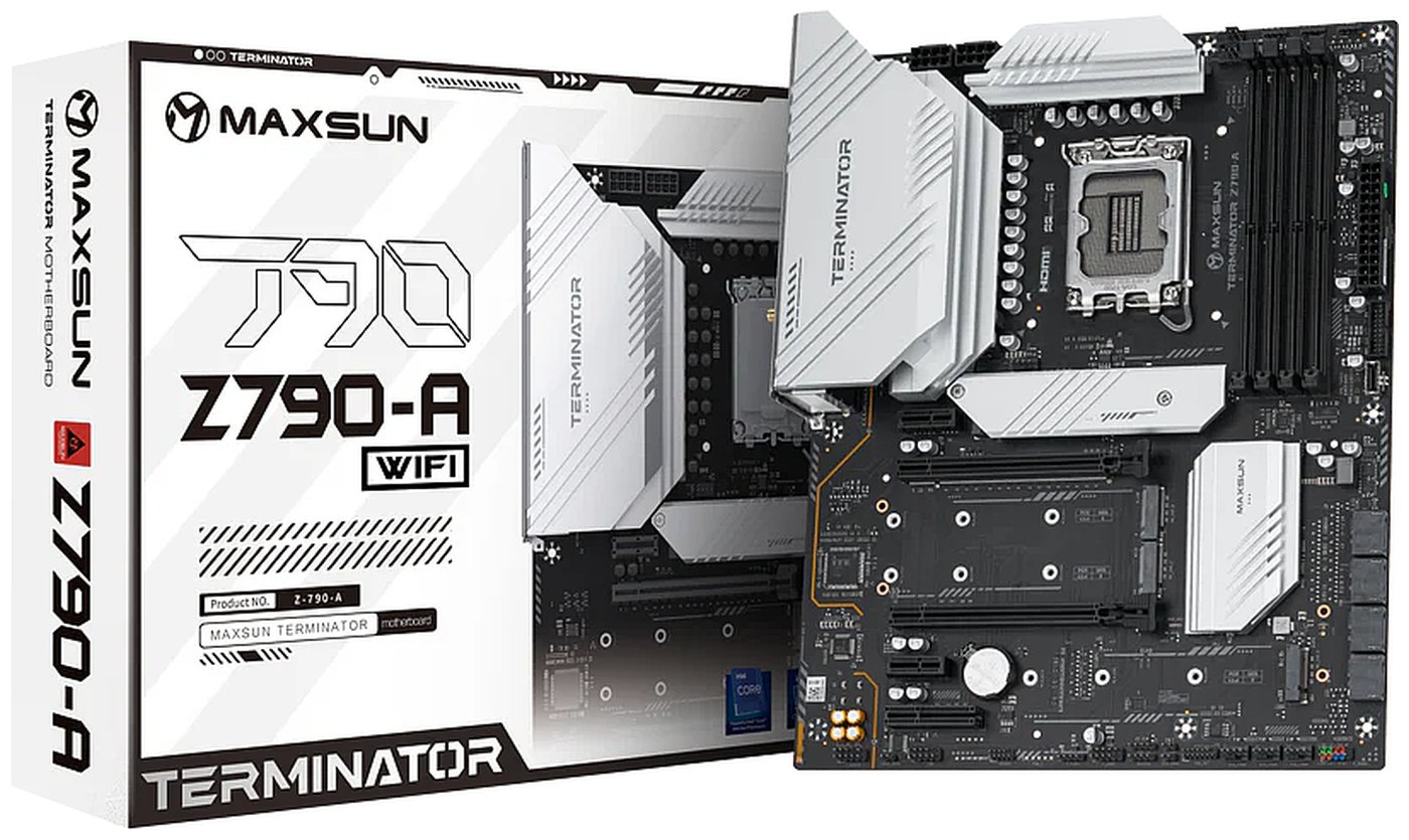 

Материнская плата Maxsun MS-Terminator Z790-A WIFI LGA1700 (ATX, Wi-Fi), Черный