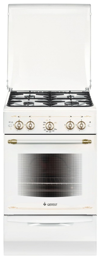Изображение товара Газовая плита Gefest ПГ 5100-02 0185 белая с электроподжигом и духовкой 52 л