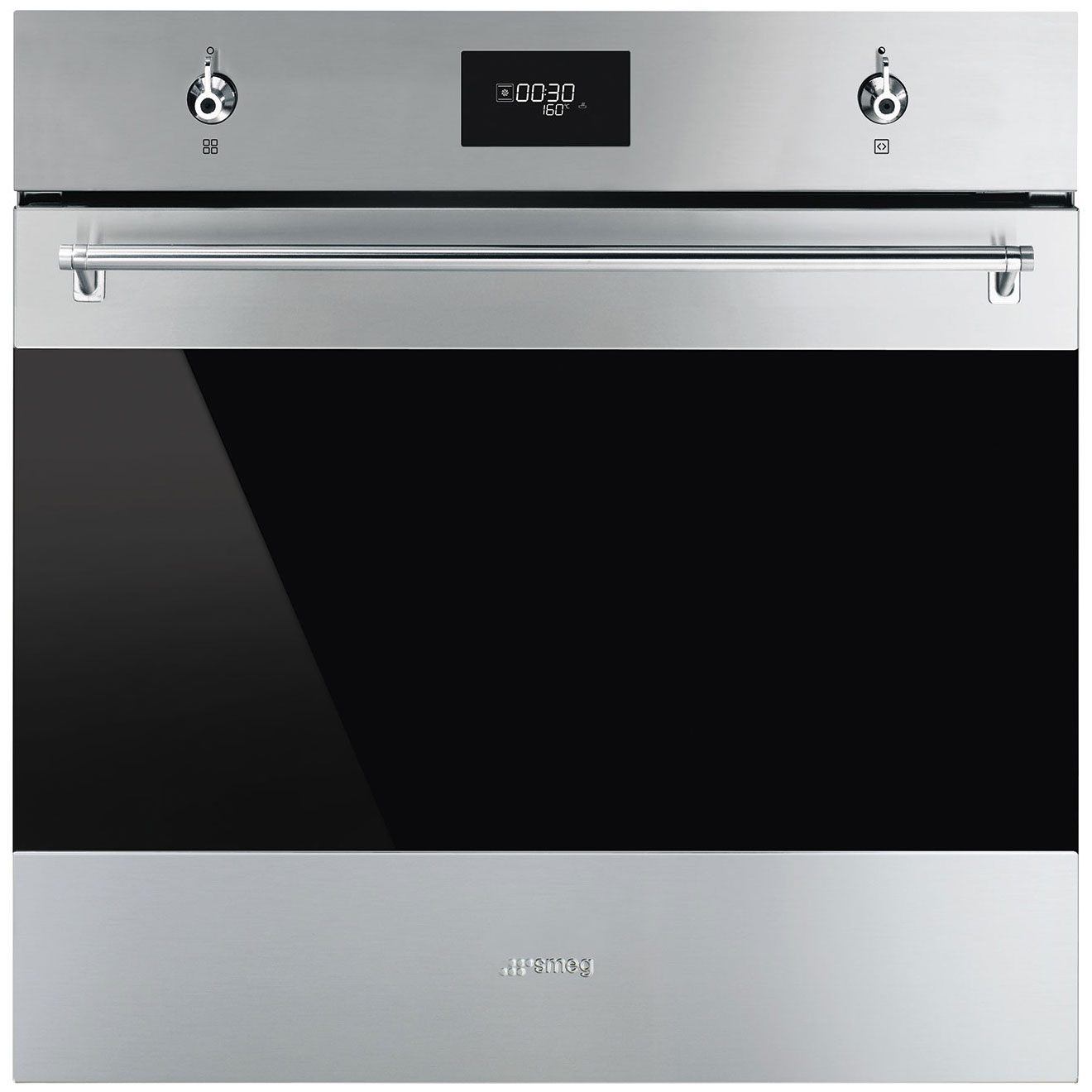 Изображение товара Электрический духовой шкаф Smeg SF6301TVX Италия черное стекло 70л паровая очистка