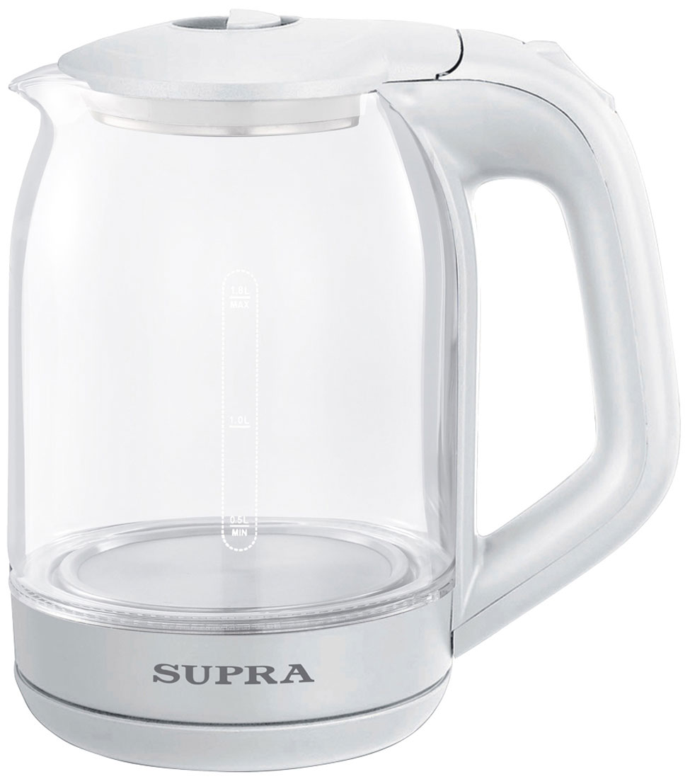 Изображение товара Электрический чайник Supra KES-1893 стекло белый 1.8 л мощность 1500 Вт