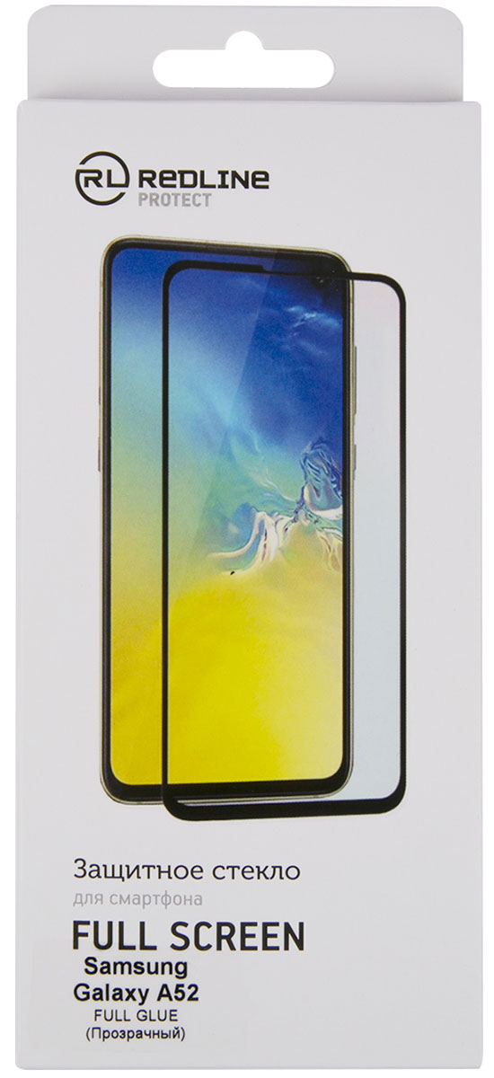 Защитный экран Red Line для Samsung Galaxy A52 Full screen tempered glass FULL GLUE прозрачный brodef iron противоударный с подставкой чехол для samsung galaxy a52 красный