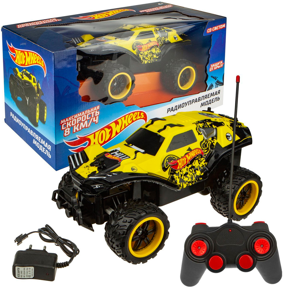 Машинка Багги бигвил на р/у 1 Toy Hot Wheels жёлтая, Т10982 радиоуправляемые игрушки 1 toy hot wheels машинка багги на р у