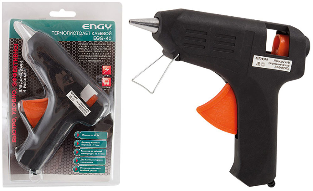 Изображение товара Клеевой пистолет Engy ENGY EGG-40 357116 40Вт с подставкой для дома и профессионала