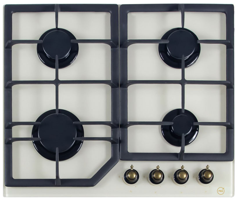 Изображение товара Газовая варочная панель MBS PG-611IV classic с 4 конфорками и стеклянной поверхностью